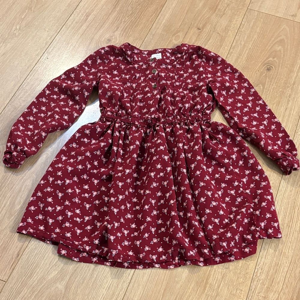 💙 Carter's Burgundy Floral Kids Dress 💙